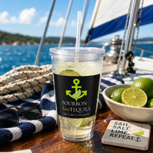 Bourbon liebt Tequila Anker Lime Margarita Sail Acryltrinkbecher