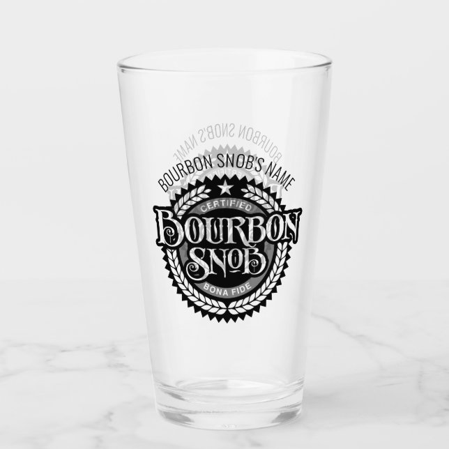 Bourbon Snob - lustiger Whiskeytrinker Glas (Vorderseite)