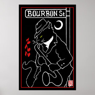 "Bourbon-St.-Katzen-" Plakat