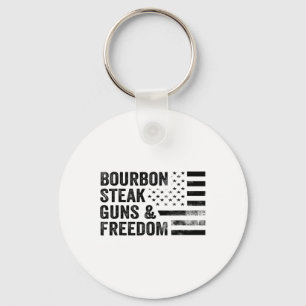 Bourbon Steak Guns and Freedom US Flag Whiskey Pa Schlüsselanhänger