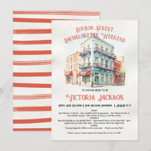 Bourbon Street Bachelorette Weekend Brautparty Einladung