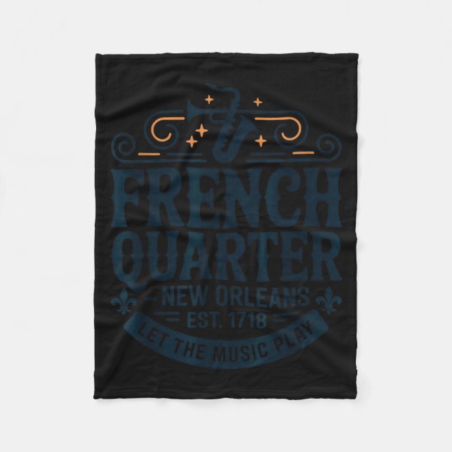 Bourbon Street French Quarter New Orleans Mardi Gr Fleecedecke (Vorderseite)