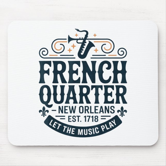 Bourbon Street French Quarter New Orleans Mardi Gr Mousepad (Vorne)