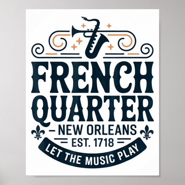 Bourbon Street French Quarter New Orleans Mardi Gr Poster (Vorne)