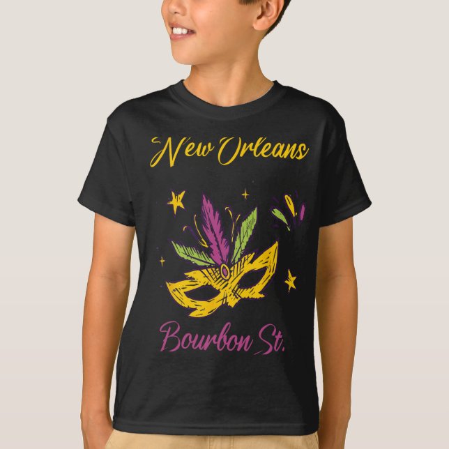 Bourbon Street French Quarter New Orleans Mardi Gr T-Shirt (Vorderseite)