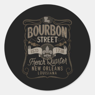 Bourbon Street French Quer New Orleans Runder Aufkleber