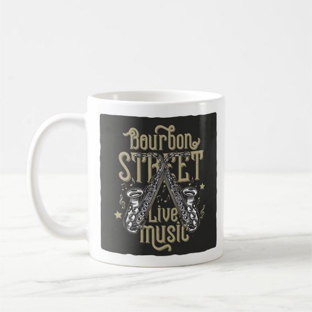 "Bourbon Street Live Music" Saxophon Kaffeetasse (Links)