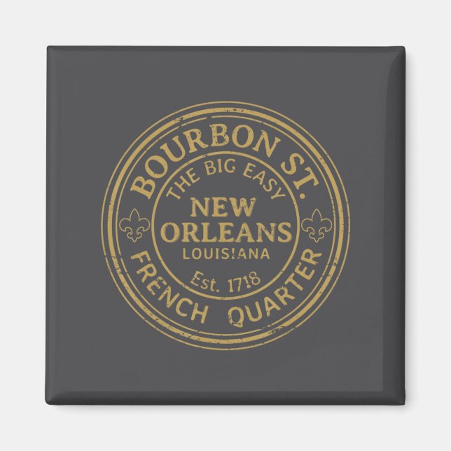 Bourbon Street New Orleans French Quarter Distress Magnet (Vorne)