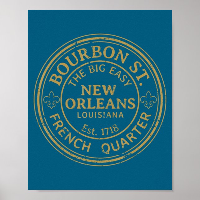 Bourbon Street New Orleans French Quarter Distress Poster (Vorne)