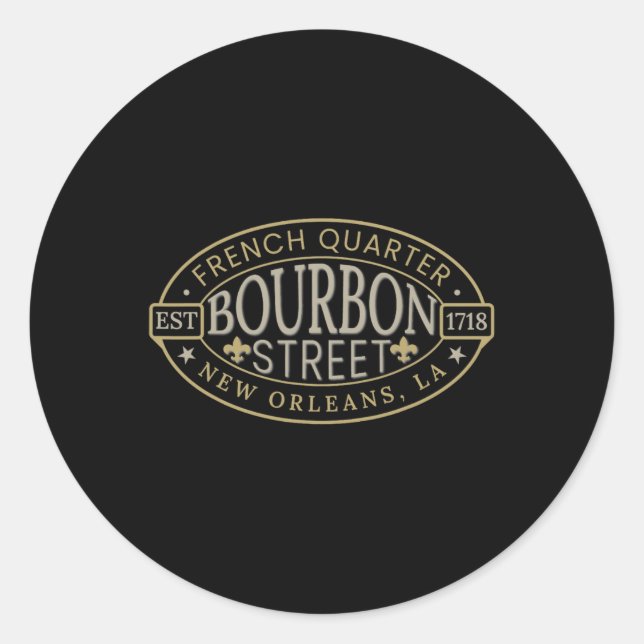 Bourbon Street New Orleans French Quarter Louisian Runder Aufkleber (Vorderseite)