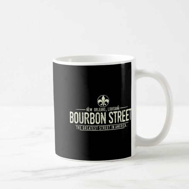 Bourbon Street New Orleans Louisiana Distressed  Kaffeetasse (Rechts)