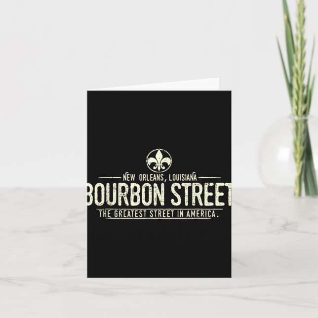 Bourbon Street New Orleans Louisiana Distressed  Karte (Vorderseite)