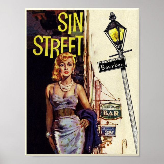Bourbon Street, New Orleans Reiseplakat Poster (Vorne)