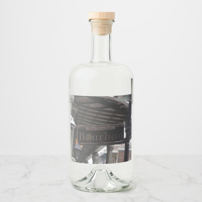 Bourbon Street Schilf Flaschenetikett Alkoholflaschenetikett (Vorderseite)