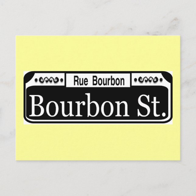Bourbon Street Sign Postkarte (Vorderseite)