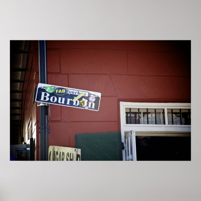 Bourbon Street, Street Sign, New Orleans Poster (Vorne)