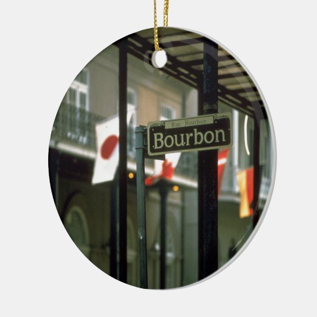 Bourbon Street Unterschreiben in New Orleans Keramik Ornament (Links)