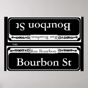 Bourbon Street-Zeichen, Faltvorlage Poster