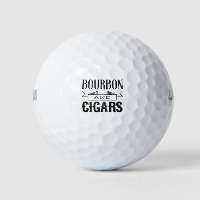 Bourbon und Zigarren Golfball (Vorderseite)
