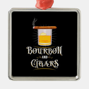 Bourbon und Zigarren Ornament Aus Metall