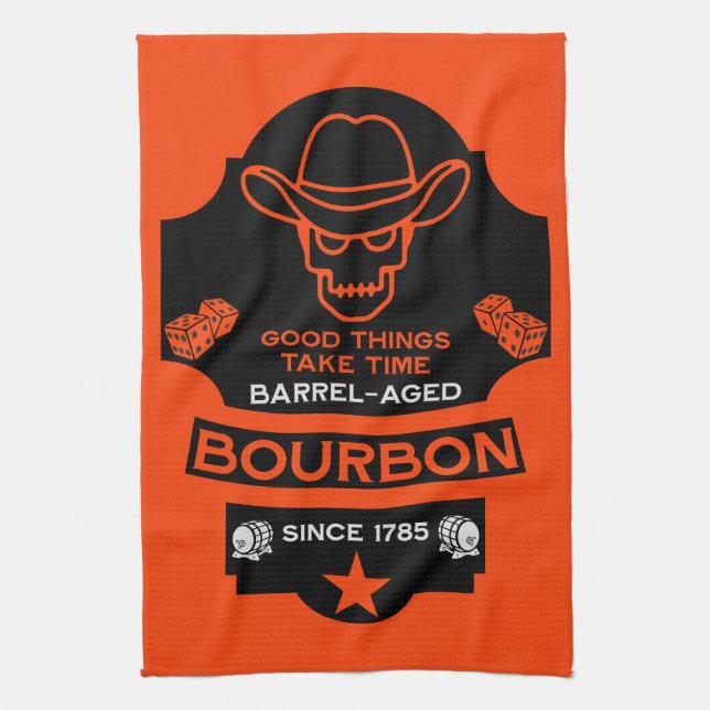 Bourbon Whiskey Art Geschirrtuch (Vertikal)
