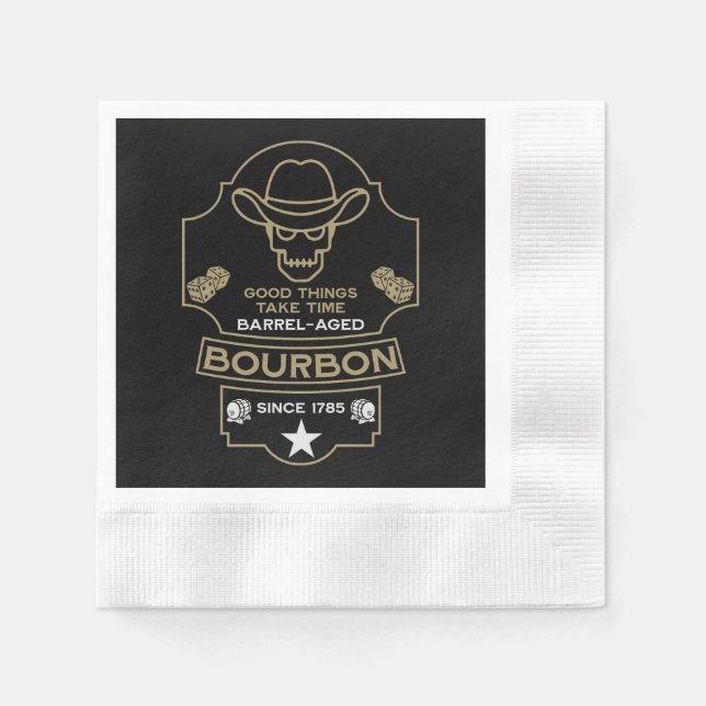 Bourbon Whiskey Art Serviette (Vorderseite)