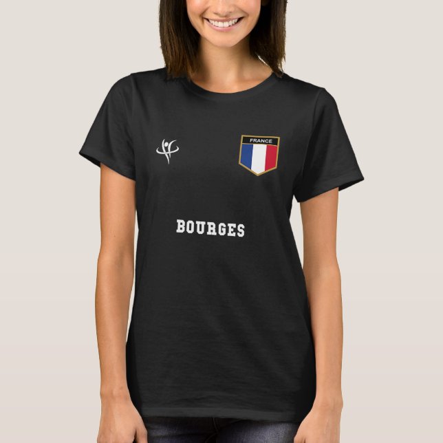 BOURGES France Vintage Sports T-Shirt (Vorderseite)