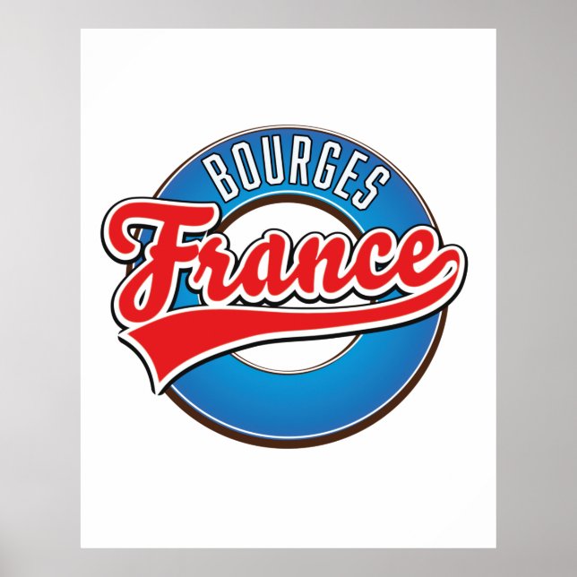 Bourges france Vintages Logo. Poster (Vorne)