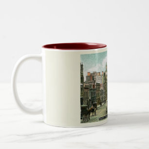 Bourke St., Melbourne, Australien im Vintage-Stil Zweifarbige Tasse