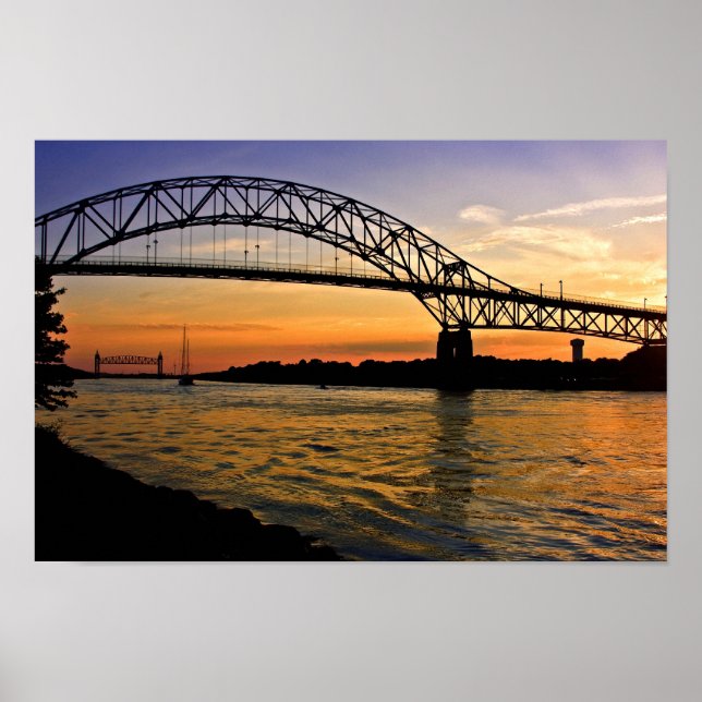 Bourne Bridge Sunset Poster (Vorne)