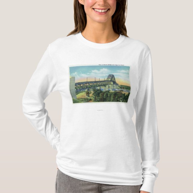 Bourne-Brücke über Cape Cod-Kanal-Ansicht T-Shirt (Vorderseite)