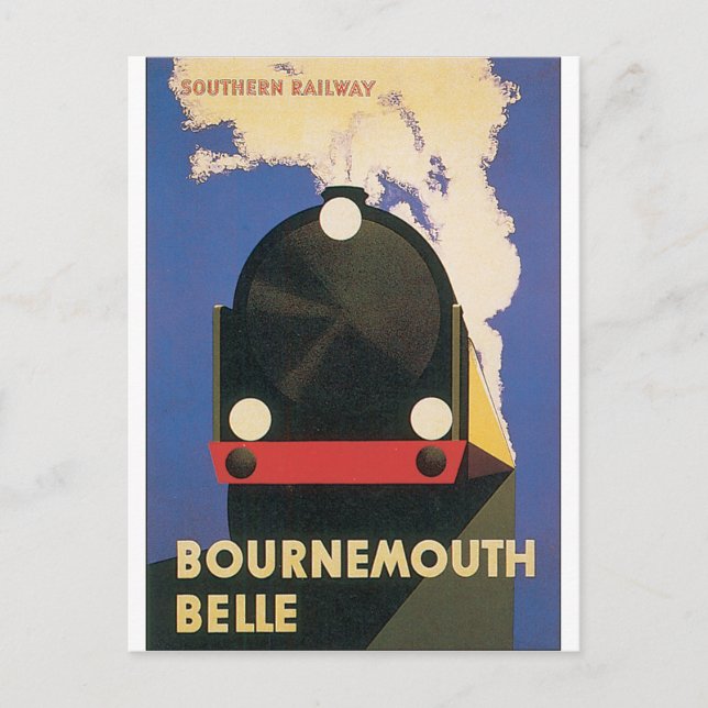 Bournemouth Belle Vintage Travel Poster Postkarte (Vorderseite)