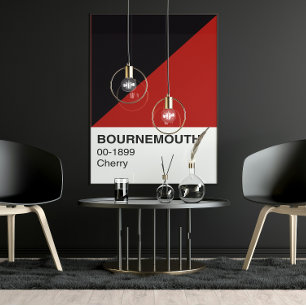 Bournemouth Cherry Red and Black - Vollbreite Poster