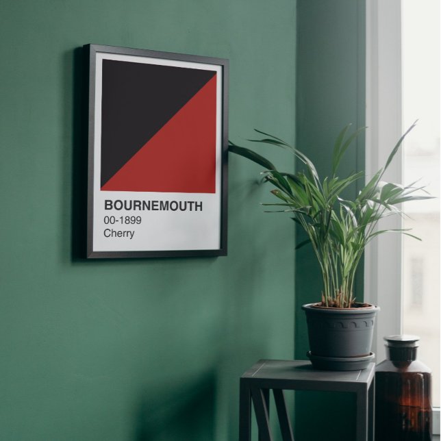 Bournemouth Cherry Red and Black - White Border Poster (Von Creator hochgeladen)