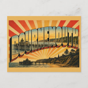 Bournemouth England Küstenstadt Vintage Reise Kuns Postkarte