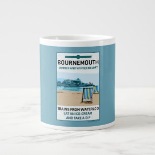 Bournemouth Vintage Retro an der Küste Jumbo-Tasse