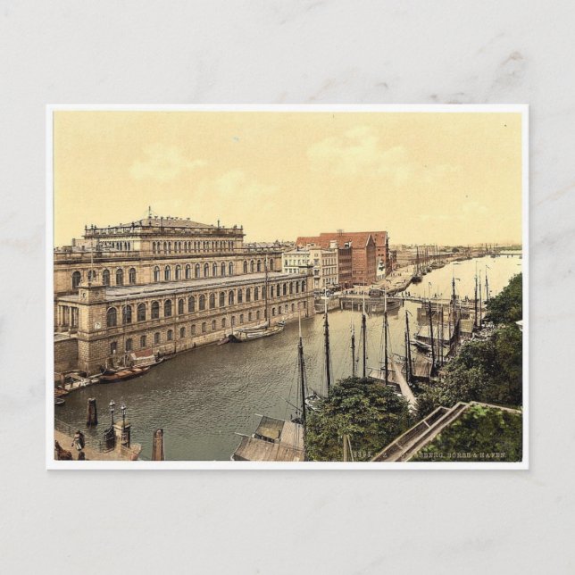 Bourse und Hafen, Konigsberg, Ostpreußen, G Postkarte (Vorderseite)