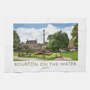 Bourton auf dem Wasser-Eisenbahn-Plakat Geschirrtuch