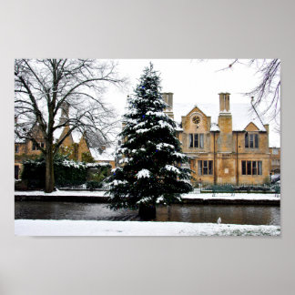 Bourton auf dem Wasser Weihnachtsbaum Cotswolds Poster