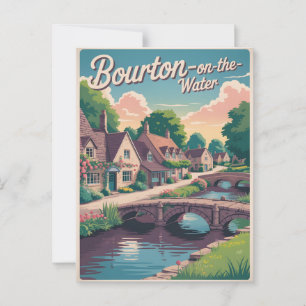 Bourton im Vintagen Wasser Postkarte