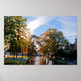 Bourton on Water Autumn Trees Cotswolds UK Poster