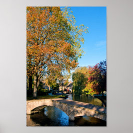 Bourton on Water Autumn Trees Cotswolds UK Poster