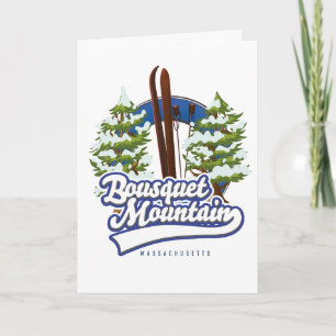 Bousquet Mountain Massachusetts Ski-Logo  Feiertagskarte
