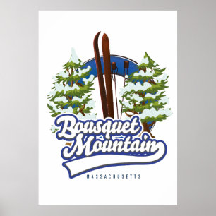 Bousquet Mountain Massachusetts Ski-Logo Poster