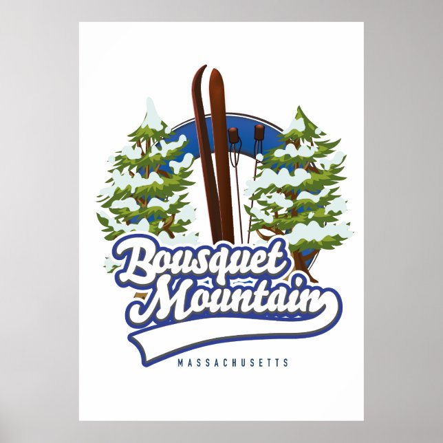 Bousquet Mountain Massachusetts Skilogos Poster (Vorne)