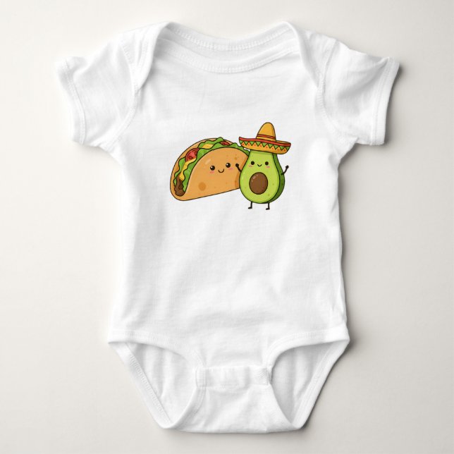 Bout Niedlich Funny Avocado & Taco Baby Strampler (Vorderseite)