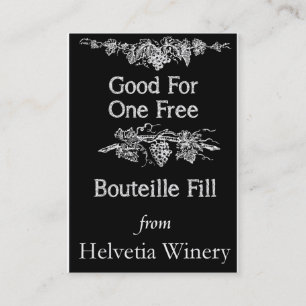 Bouteille Fülle-Karte Visitenkarte