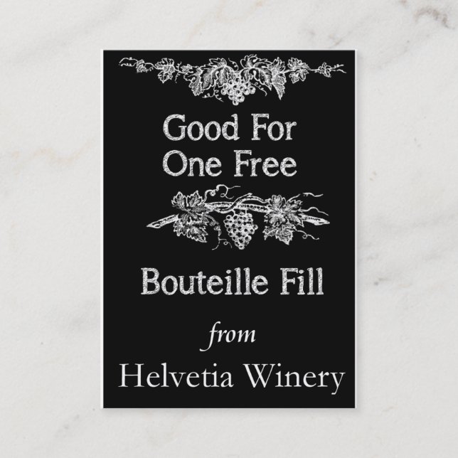 Bouteille Fülle-Karte Visitenkarte (Vorderseite)