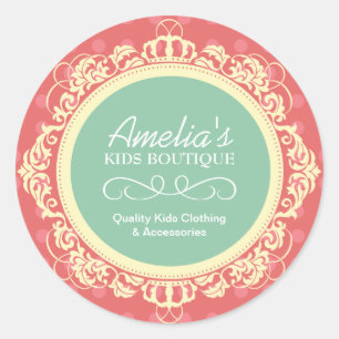 Boutique-Aufkleber für Kinder Runder Aufkleber