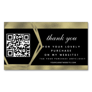 Boutique Beauty Business Dankeschön Gold QR Magnetische Visitenkarte